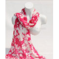 Fashion women 100 viscose red floral scarf